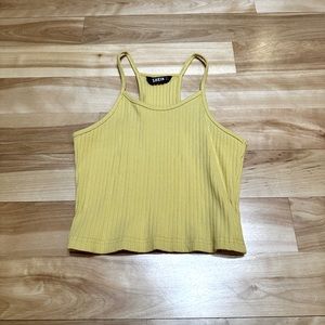 Yellow shein stretch tank top.